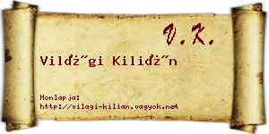 Világi Kilián névjegykártya
